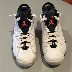 Jordan VI low Men's White and Black Sneakers with Red Accents
